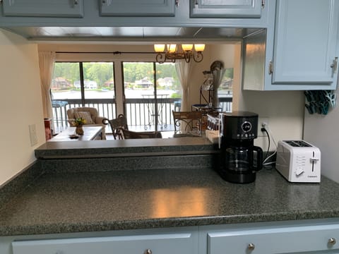 View of lake from kitchen as well!