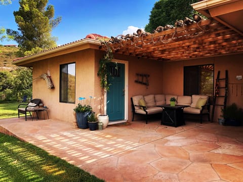 Front door and porch area