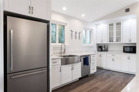 Stylish, clean kitchen setup with everything you need for a comfortable stay.