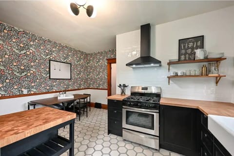 Kitchen with gas stove