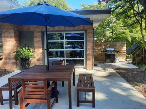 Patio area and grill at side door