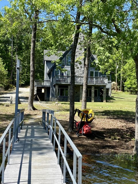 Two kayaks and a paddleboat available for use during your stay
