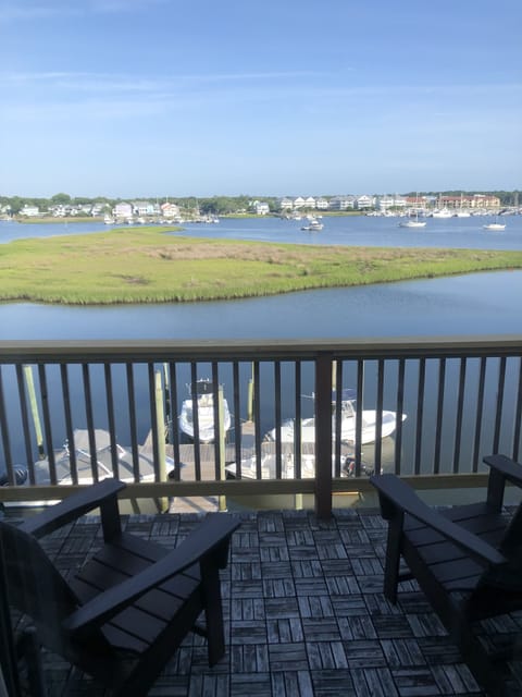 Daylight view of the yacht basin from the balcony