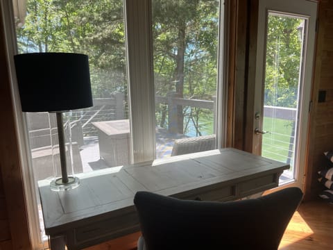 Working from home? No problem! We've got a desk w water view set up and internet