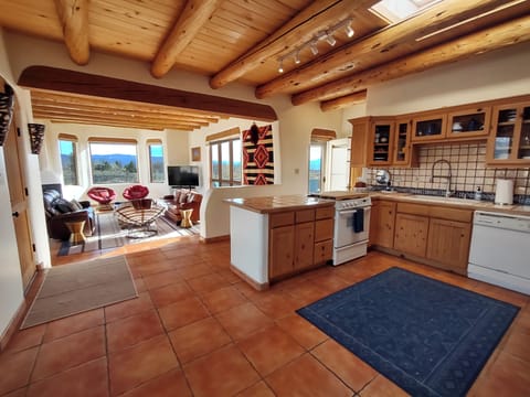Kitchen and great room view from dining area.