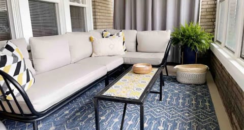 Front covered porch is a great spot to relax...