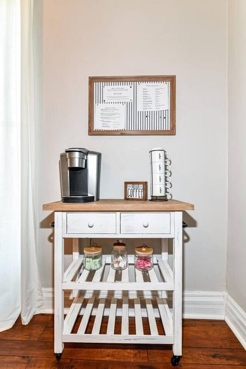Coffee station-Keurig machine! 5 pods, creamer, and sweeteners provided.