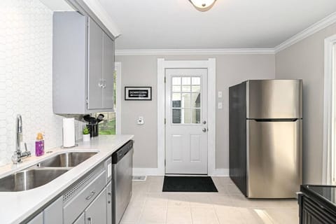 Kitchen and door to backyard.