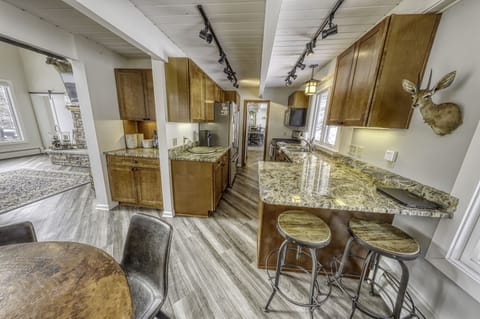 Right side kitchen and bar area