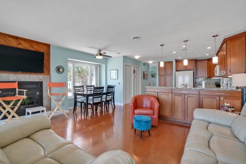 Living room and dining area