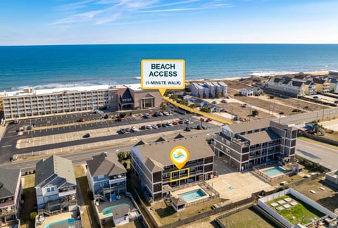 The beach access is a 1-minute walk right across the street!