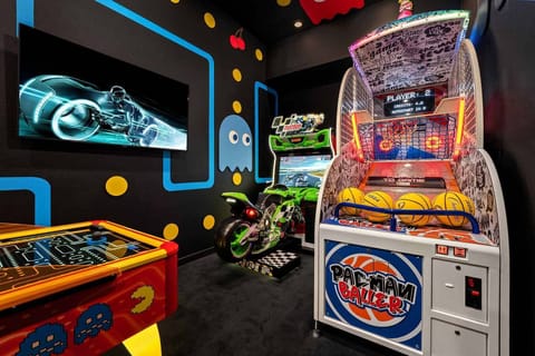 Arcade w/ Air Hockey Table, Racing  and Basketball Game