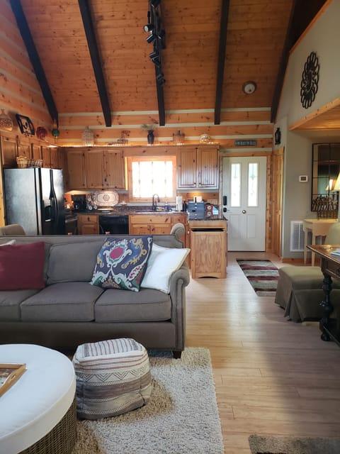 View from the living room, showing the front door