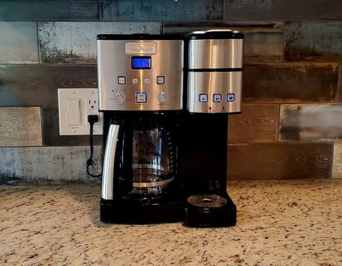 Dual coffee maker. Has "K" cup option.