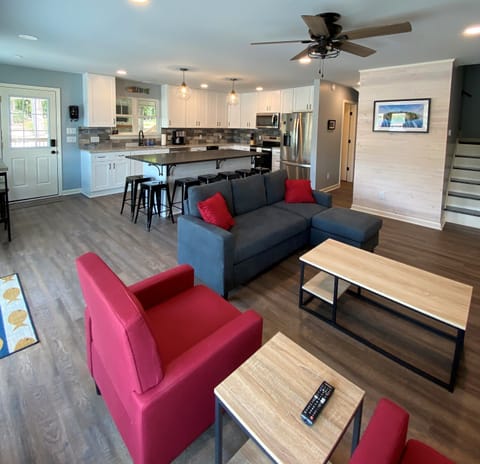 Open kitchen and living room.