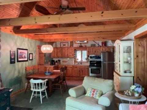 Open dinning room and living room