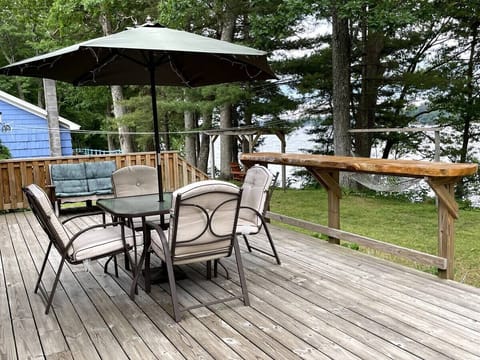 Beautiful view from the back porch. Plus an 8 person picnic table on the lawn. 