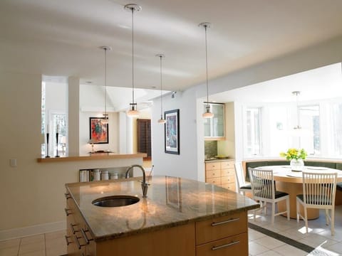 Expansive, well-stocked kitchen