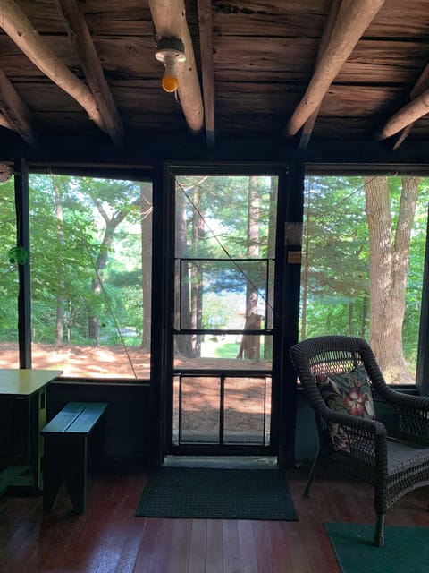 View of top of steps going down to the lake
