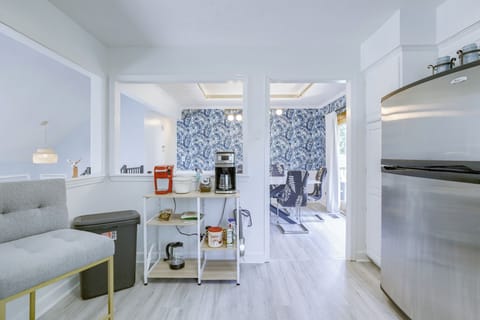 Coffee corner provides a Keurig and whole bean grinding coffee maker.