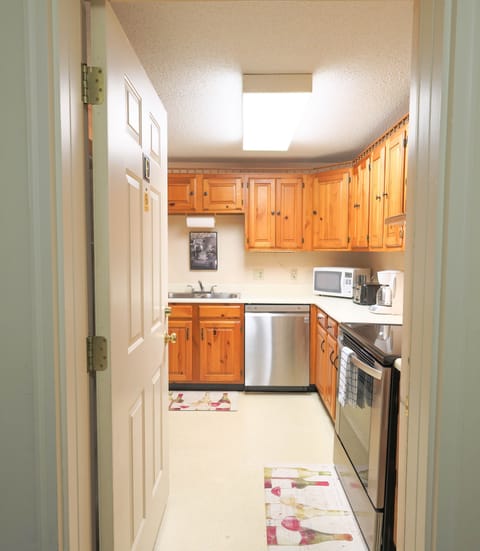 Entry to condo is in the kitchen