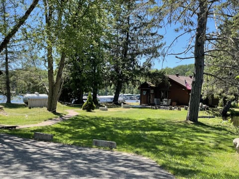 View from driveway towards cabin