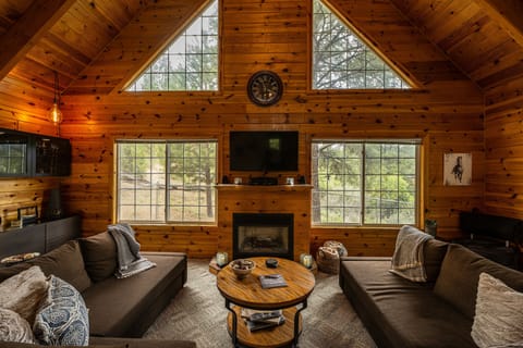 Family room, two couches that are also queen size beds. 