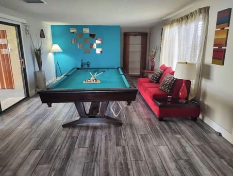 Relax with a thrilling game of pool or head out to the patio.