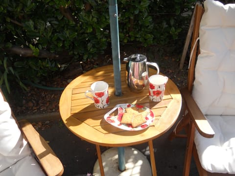 Outside Morning coffee patio