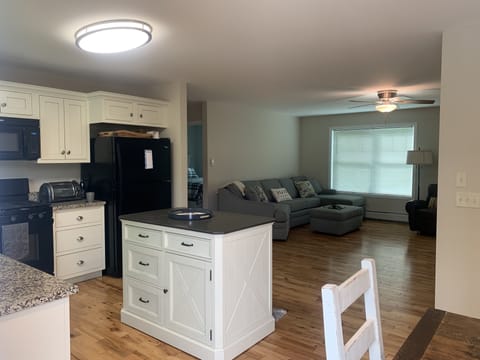 View from dining room into living room