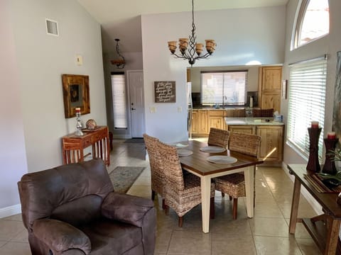 Living Room with view of the kitchen