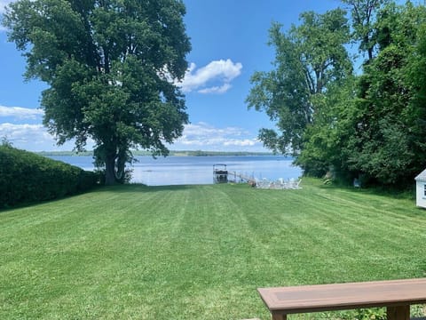 Lake Champlain view from deck/Backyard