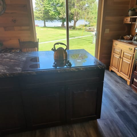 Summer lake view from our kitchen patio