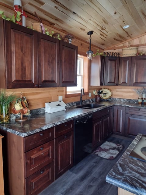 Large kitchen with abundance of cabinets