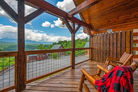 Rockers on second floor deck to enjoy the mountain views