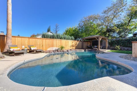 Fully fence backyard with private pool access by guest during your stay.