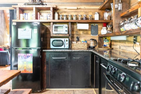 The kitchen is stocked with essentials and ready when you need it.