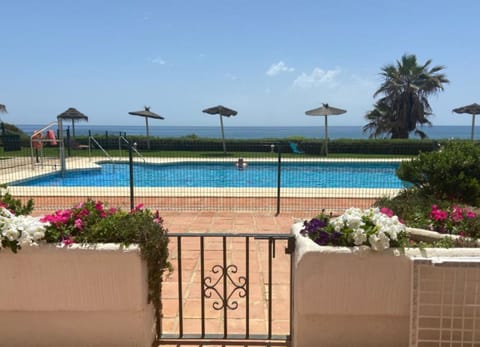 View of the pool from the property