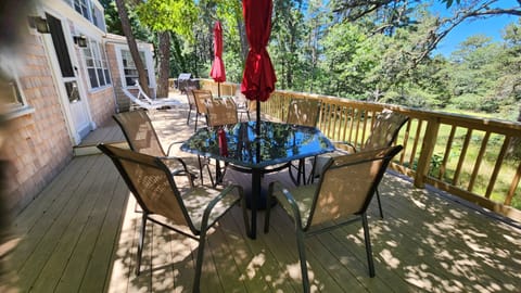 Enjoy meals on the large deck with gas grill