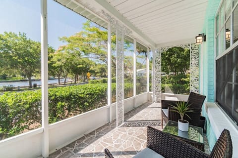 Have coffee or tea in this amazing patio area