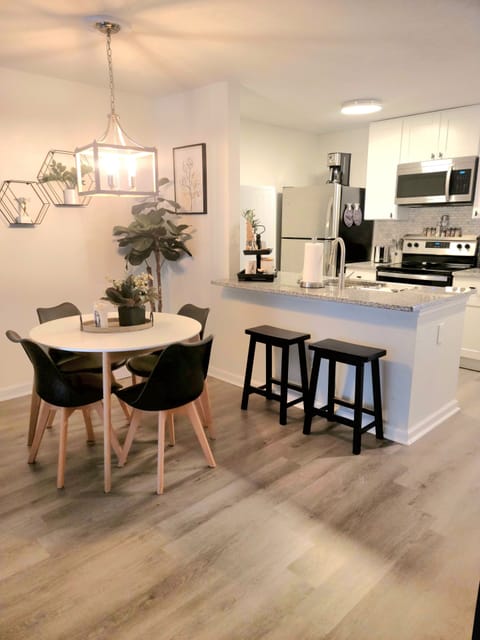 Bright and open kitchen and dining