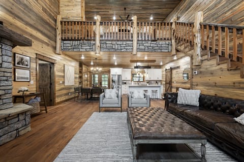 The living room is large and open.