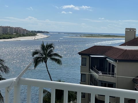 The view from family room/master bed balcony of Marco River and Gulf of Mexico. 