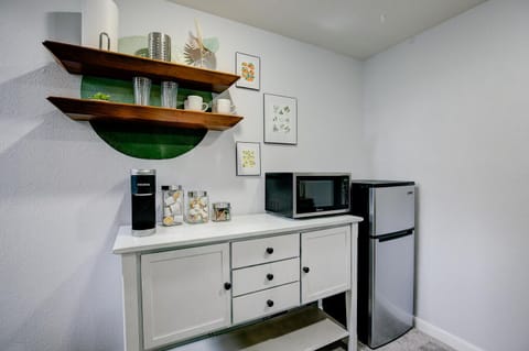 Kitchenette with Keurig and complimentary Coffee K-cups and creamer/sugar