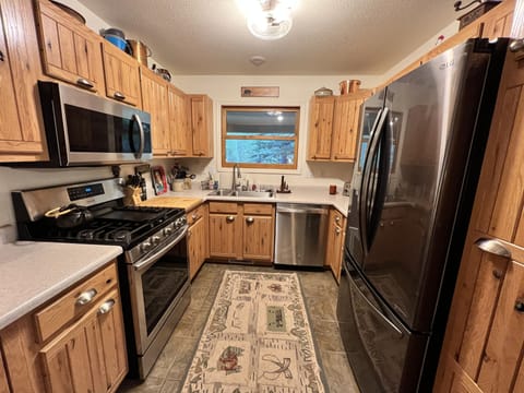 The kitchen is fully stocked. Encluding cooking basics like spices. 