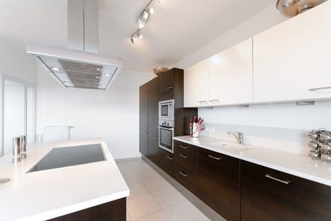 Sleek and modern kitchen—whip up a gourmet meal or a quick snack with ease.