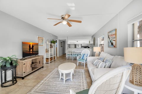 Enjoy a movie on the flat screen TV