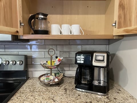 Flex brew coffee pot, electric tea kettle along with a selection of coffee/tea