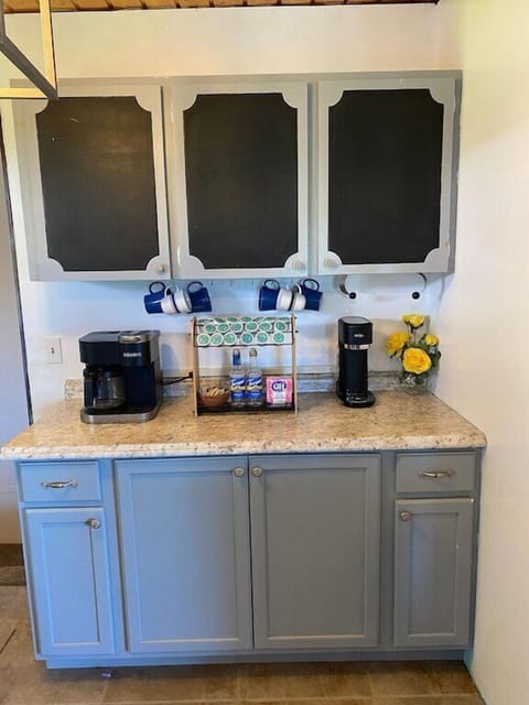 Coffee station to kickstart slow coastal mornings.