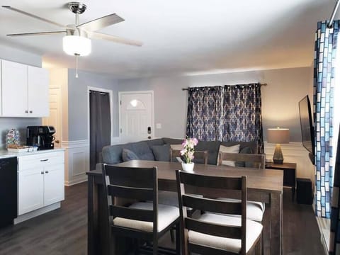 Dining Room area with bar height table and chairs